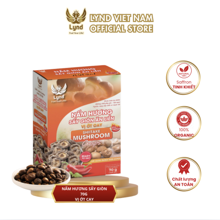 Nấm hương sấy giòn ăn liền LYND vị ớt cay 70g